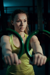 Obraz premium Training on gymnastic rings