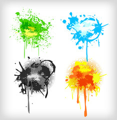 Grungy design colorful elements. Vector