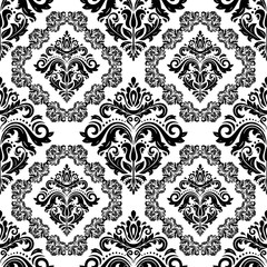 Oriental classic pattern. Seamless abstract background with repeating elements. Black and white pattern