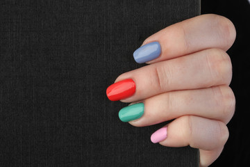 poster in the hands of the girl