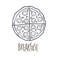 Breakfest hand drawn icon over white background