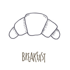 Breakfest hand drawn icon over white background
