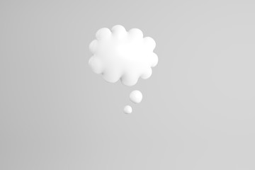 3D illustration of white speech bubble