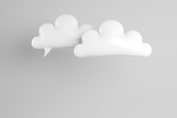 3D illustration of white speech bubble