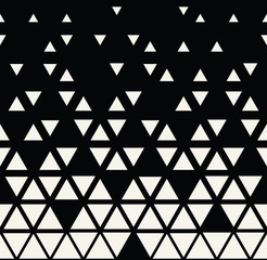 Abstract geometric black and white graphic design triangle halftone pattern