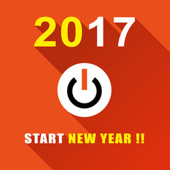 start new year orange concept