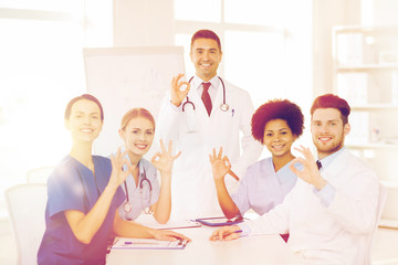 Fototapeta na wymiar group of doctors on presentation at hospital