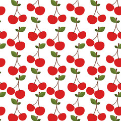 colorful pattern with two cherry fruit vector illustration