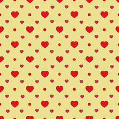 Heart and circle seamless pattern