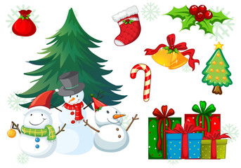 Christmas theme with snowman and presents