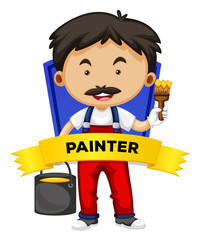 Occupation wordcard with painter