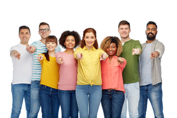Obraz premium international group of people pointing on you