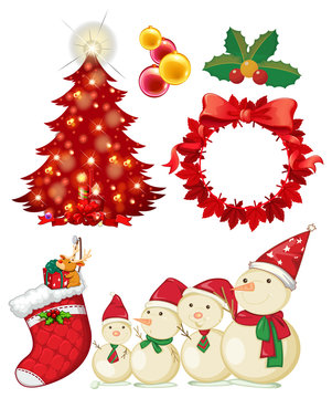 Christmas theme with snowman and ornaments