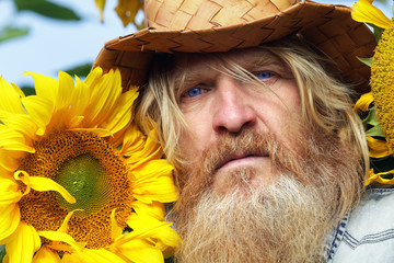 man in the sunflowers - 129429580