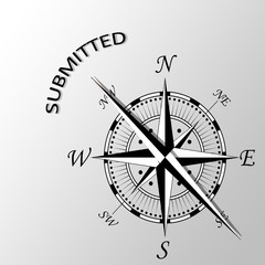 Illustration of Submitted written aside compass
