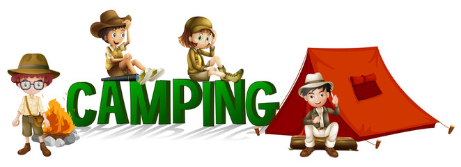 Font design with word camping