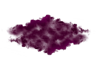 Clouds or purple smoke on white background