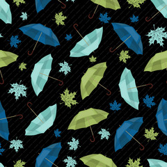 The pattern of umbrellas.  Seamless pattern. Vector illustration.