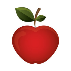 silhouette colorful with apple bright vector illustration