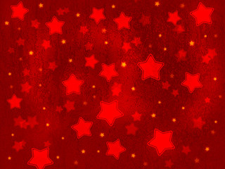 Fototapeta na wymiar Christmas party background from red stars.Textured digital illustration