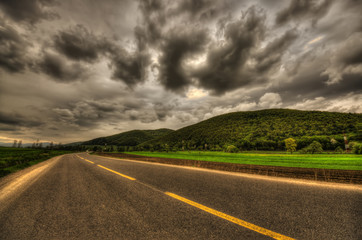 road and dark sky background