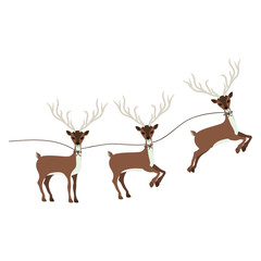 colorful silhouette wiht christmas reindeers vector illustration