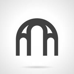 Window arch glyph style vector icon