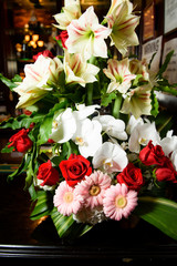 Stunning bouquet of orchids, roses and other beautiful flowers