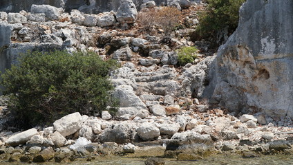 Ruins of the ancient city on the Kekova island, Antalya - Turkey