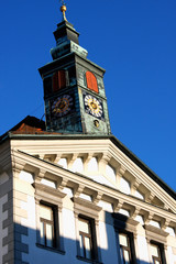 Fototapeta na wymiar Ljubljana Town Hall is the town hall in Ljubljana, the capital of Slovenia, is the seat of the City Municipality of Ljubljana. It is located at Town Square in the city centre.