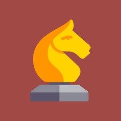 chess-horse icon. flat design