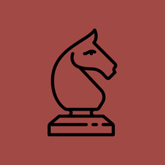 chess-horse icon. flat design