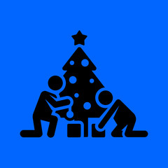 christmas tree icon. flat design