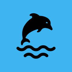 Naklejka premium dolphin icon. flat design