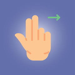 drag to the right icon. flat design