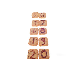 number cookies 16, 17, 18, 19, 20,
