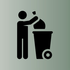 garbage icon. flat design