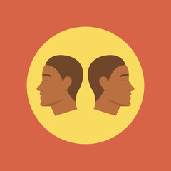 gemini icon. flat design