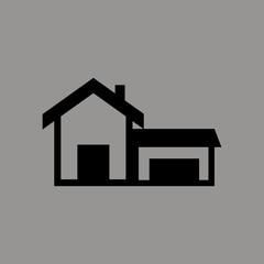 house with garage icon. flat design