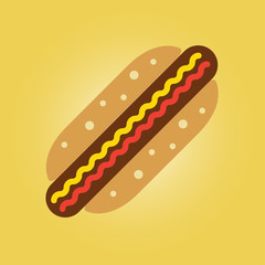 hotdog icon. flat design