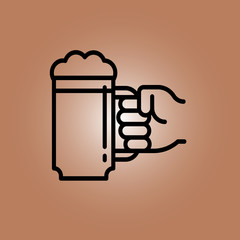 jar of beer icon. flat design