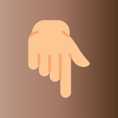 pointing down icon. flat design