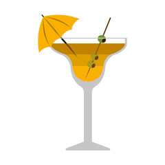 silhouette colorful with drink cocktail glass vector illustration