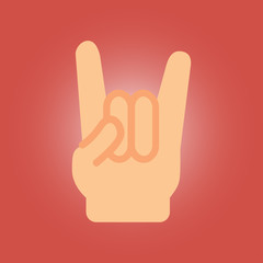 rock-and-roll hand sign icon. flat design