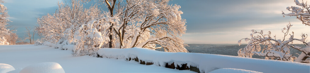 Snowy City Valley Wide View
