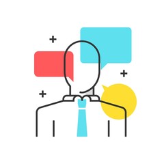 Color box icon, consulting concept illustration