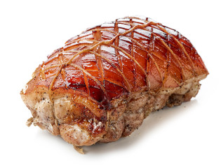 roasted pork on white background © Mara Zemgaliete