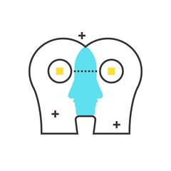 Color box icon, referrals concept illustration