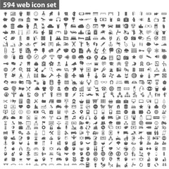 Fototapeta na wymiar Set of 594 web Quality icon vector flat design
