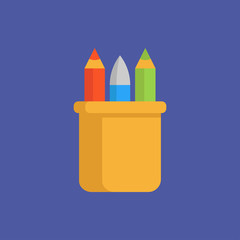 pencil case icon. flat design